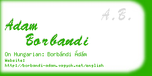 adam borbandi business card